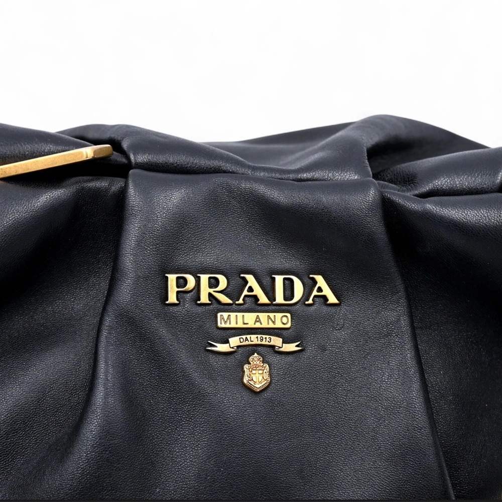 Vintage Prada black leather handbag - PRISTINE Y2K Rare Archive - Picture 3 of 11